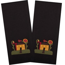 Home Collections by Raghu Homecoming Towel (Set of 2), 18" x 28", Black