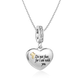SBI Jewelry Gold Cross Isaiah 41:10 Necklace Women Girls Jesus Pendant Silver Bible Verse Dangle Family Christmas Birthday Anniversary