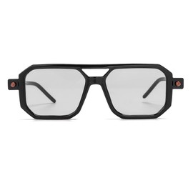 NIDOVIX Vintage Square 70s Aviator Sunglasses for Women Men Retro Classic Flat Aviator Frame Sun Glasses UV Protection (Black/Light Grey)