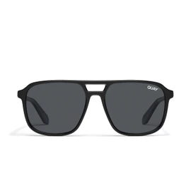 Quay - Sunglasses for Men & Women, Polarized Aviator Lenses with UV Protection (On The Fly, Black)