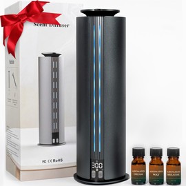 Aromadd 1800 Sq Ft Cordless Waterless Diffuser, 100ml Hotel Collection Diffuser Scent Air Machine for Home Cold Air Essential Oil Diffuser for Large Room Office Quiet (Titanium Gray)