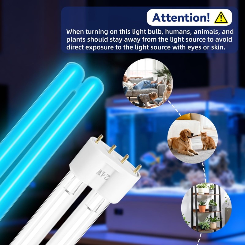 MEANYU 2 Pack 24 Watts UV Light Bulbs, 12.7" 2G11