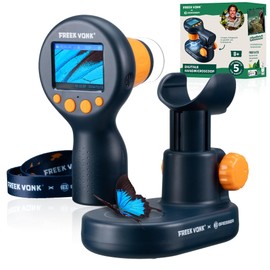 Freek Vonk x Bresser Handheld Microscope for Kids Digital 600x Magnification LED Lighting Tripod Photo Video Recording