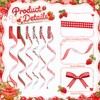 Strawberry Grosgrain Ribbon Set for Girls Berry First Birthday