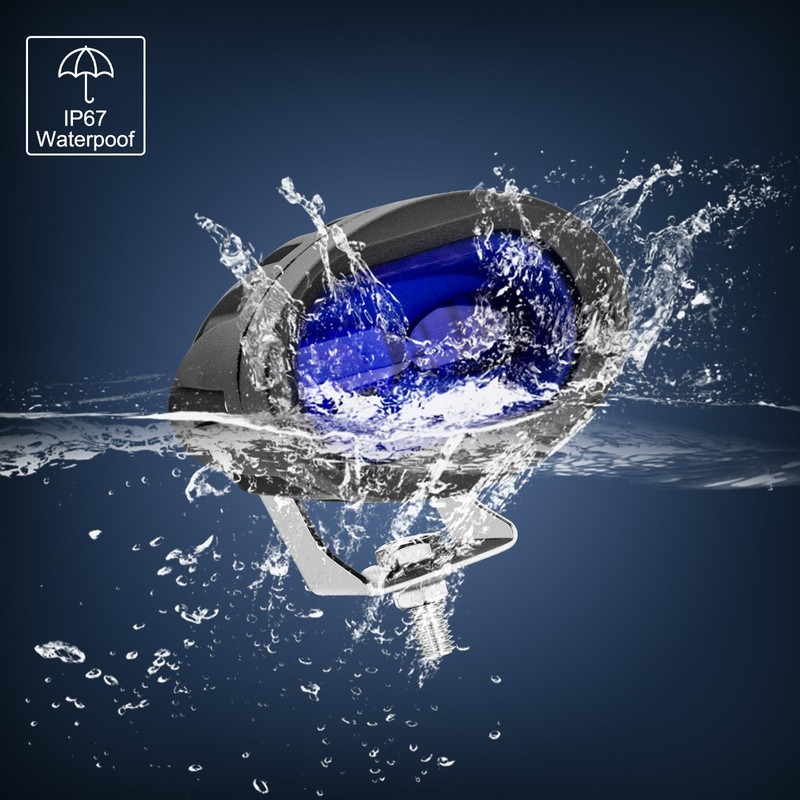 Forklift Safety Light Blue 4D Spotlights, Oval Led Blue Motorcycle