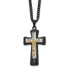 Jewelry Stores Network Black Gold Crucifix Cross Pendant Necklace Jesus