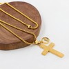 Tobestu Gold Stainless Steel Retro Cross Pendant Rolo Cable Chain