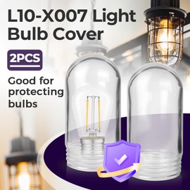 2 PCS L10-X007 Light Bulb Cover, Shatter Proof Glass 31900 Light Bulb Covers Fit Walk-in Refrigerators and Hood Bulbs, Outdoor Light Covers Compatible with Outdoor/Kitchen/Ceilings Bulb Fixture