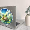Azeeda 'Frog On Lily Pad' White Premium Vinyl Decal Sticker