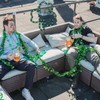 LAMPHOME 35L 16.5'' Pre-Lit Green St.Patrick's Day Irish Shamrock Window