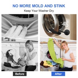 Birvemce Upgraded Front Load Washer Door Prop, Easy to Use and Bend Washing Machine Door Prop Open, Flexible and Sturdy Washer Door Stopper Keep Your Washer Door Open or Ajar to Prevent Odors, Black