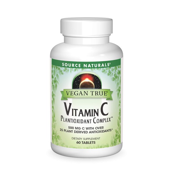 SOURCE NATURALS Vegan True Vitamin C Plantioxidant Complex Tablet, 60 Count