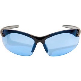 Edge DZ113-G2 Zorge G2 Wrap-Around Safety Glasses, Anti-Scratch, Non-Slip, UV 400, Military Grade, ANSI/ISEA & MCEPS Compliant, 5.04" Wide, Black Frame / Light Blue Lens