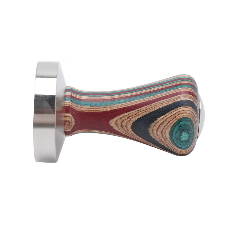 Colorful Wood Coffee Flat Tamper Stainless Steel Base Powder Hammer