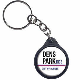 Ozorath Dens Park DD3 Dundee Road Sign Keyring Keychain Key Ring Chain With Trolley Coin