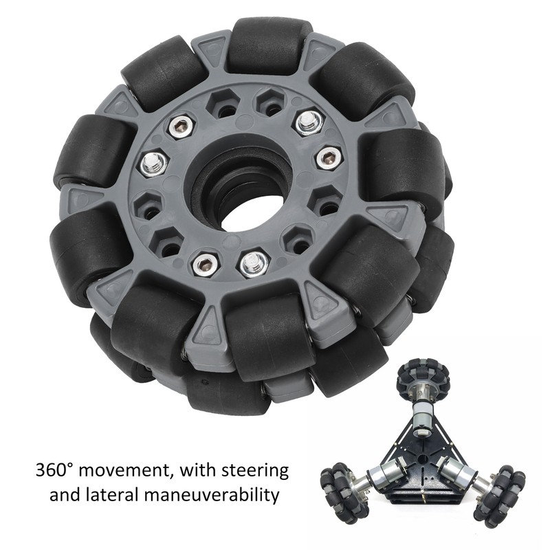 100mm Durable Nylon Rubber Bearing Rollers Omni Wheels for Robot