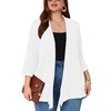 AusLook Women's Plus Size Cardigan White 2X Lightweight Shrugs Double