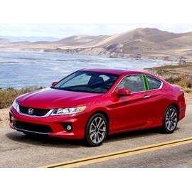 Rvinyl Pillar Post Window Trim Compatible with Honda Accord 2008-2012 (Coupe) - Gloss (Black)