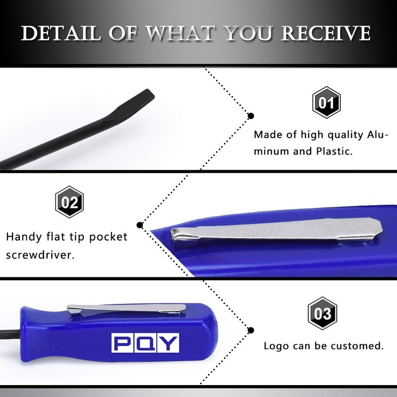PQY Pocket Magnetic Screwdriver Slotted Head With Magnet Top +