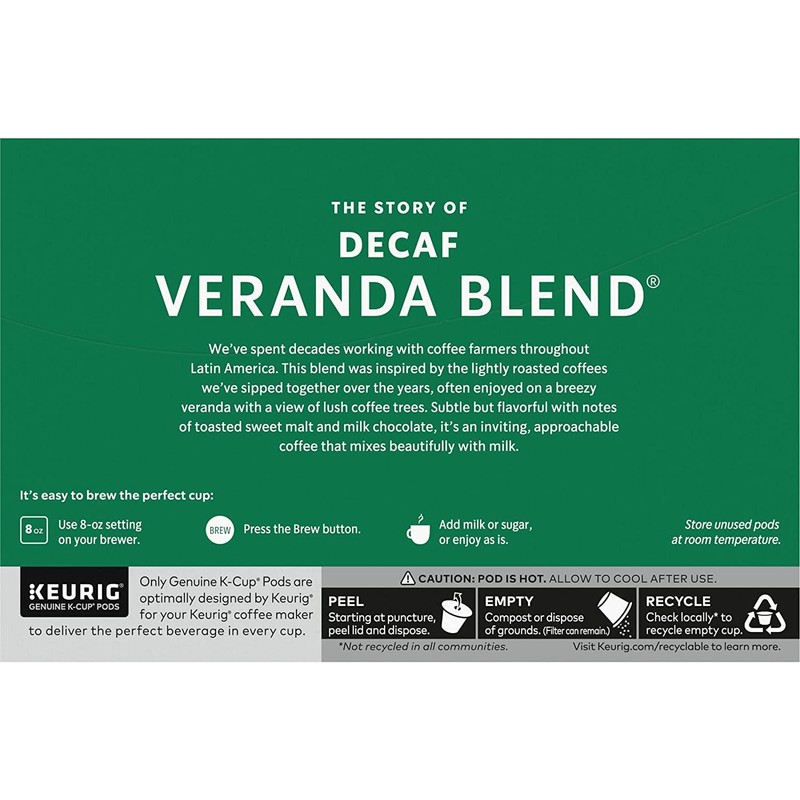 Starbucks Coffee Starbucks Decaf House Blend Coffee K-Cup Pods, Medium