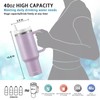 TEAMVV 40oz Stainless Steel Tumbler with Straw & Lid –