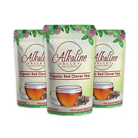 Organic Red Clover Tea - 100% Alkaline - 15 Unbleached/Chemical-Free Red Clover Tea Bags - Pack of 3 - Caffeine-Free, No GMO