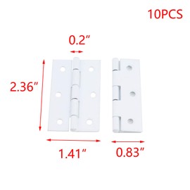 T Tulead White Box Hinges 2.36"x1.41" Iron Door Hinges Furniture Hinges Pack of 10 with Screws for Toolbox Gift Box Cabinet