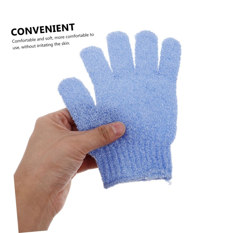 BIUDECO 6 Pairs Deep Exfoliating Nylon Bath Gloves Soft Comfortable