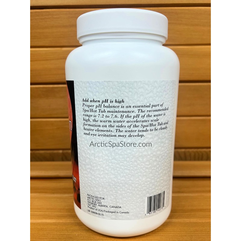 Arctic Pure Adjust Down 7 lbs, Arctic Spas Lowers pH