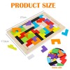 Qinsky Holzpuzzle Tangram,40er Pack Holz-Puzzle Jigsaw Geometrische Blöcke Holz Puzzle
