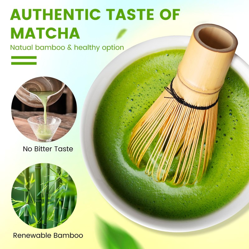 Matcha Set, Japanese Ceremony, Natural Bamboo Matcha Whisk, Bamboo Spoon,