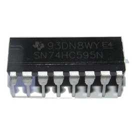Major Brands 74HC595 ICS and Semiconductors, 8-Bit Shift Register with Output Latches and Eight 3-State Outputs, DIP 16, Cascadable (Pack of 10), Black