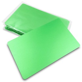 ebamaz Metal Business Cards Anodized Aluminum Plate Plaque DIY Gift Lable Tag 86X54X0.8mm (Green, 10PCS, Blank)