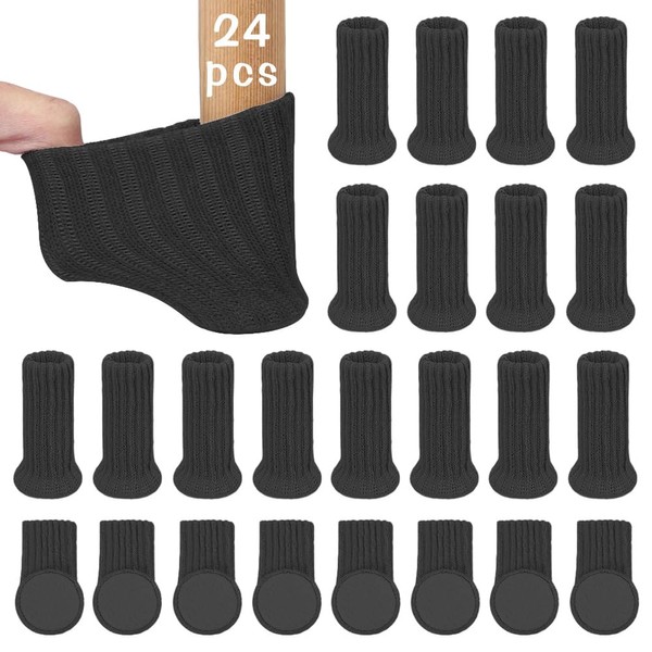 NETUME 24 Stck Stuhlsocken, NETUME Hochelastisch Gestrickte M?belsocken/Filz Stuhlbeinkappen with