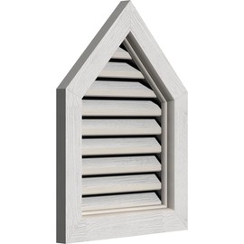 Ekena Millwork GVWPE12X3600RFPWR-07 Rough Sawn Vent, 12"W x 36"H (17"W x 41"H Frame Size) 7/12 Pitch, Primed Western Red Cedar