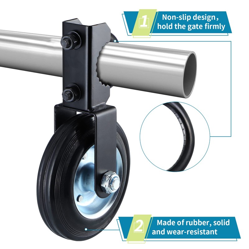 Skelang 2 Pcs Gate Support Wheel, 6" Gate Helper Wheel