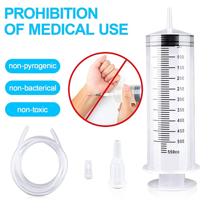 Large Capacity Plastic Syringe with 1m Tube,for Liquids, Oil or