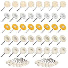 Eyech 60Pcs Polishing Buffing Wheel Set, Wool Felt Cotton Mini Brush Polishing Kit with 1/8 Inch Shank for Buffing Wheels, Watch and Jewelry Rotary Tool Accessories