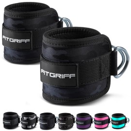 Fitgriff® Padded Foot Straps V1, Pack of 2, for Fitness Training on the Cable Machine, Ankle Straps for Men and Women, multicolour