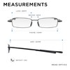 Read Optics Folding Glasses +3.5 Stylish Flat Folding Metal Glasses