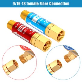 Flashback Arrestor, IMAGE Oxy Propane Flashback Arrestor, Oxygen Acetylene Propane Flashback Arrestor Set Regulator End 9/16-18 Threads B Size