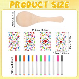 LIUBUJINGYING 30 Pcs Mini Wooden Maracas for Kids DIY Set with Colored Pens DIY Diamond Stickers Maracas Musical Instrument Mexican Fiesta Party Favor Cinco De Mayo Party Supplies Back to School Gift