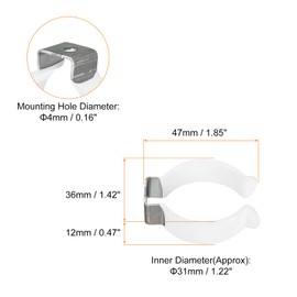 MECCANIXITY T12 U Clips Holder Bracket for LED Light Bulb Mounting Bracket Support Stainless Steel Fluorescent Tube Holder Pipe Clamps Spring Holder Tool Clips, White Pack of 12