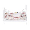 1:12 Scale Dollhouse Furniture Mini Bed Set Decorative Pillow Metal