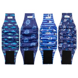 Male Dogs Diapers Belly Bands(4Pack), Washable Reusable Male Boy Doggy Wraps Panties for Doggie Puppy Pooping Potty Training Incontinence Marking Pañal para Perro XX-Large