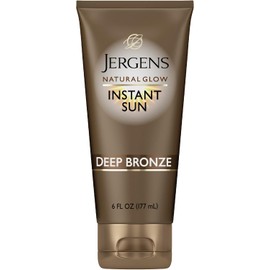 Jergens Natural Glow Instant Sun Hidratante + Bronceador Tono Oscuro 6 onzas