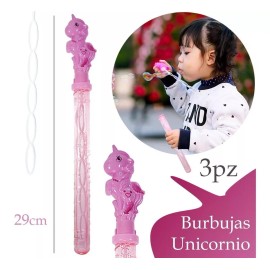 Bubble Baston De Burbujas De Jabón Burbujero Unicornio 39cm / 3pzs