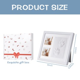 Yunova Pet Paw Print Kit Keepsake – DIY Dog Cat Paw Impression Frame with Safe Clay, White Ceramic Memorial Gift for Pet Loss, Baby Pawprint, Birthday, Adoption or Rainbow Bridge