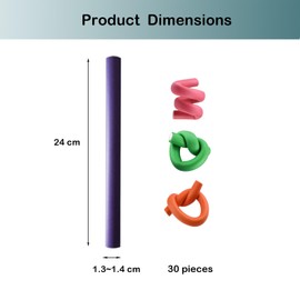 Careuoklab 30 Pack Flexible Curling Rods, 1.4 X 24cm Hair Rollers Twist-Flex Curlers with Soft Foam, Random 3 Colors DIY Hair Styling Tools for Women Girls