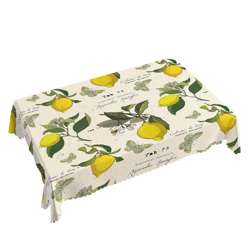 Walmsco Tablecloth Yellow Lemon Butterfly Decor For Dining Room Kitchen